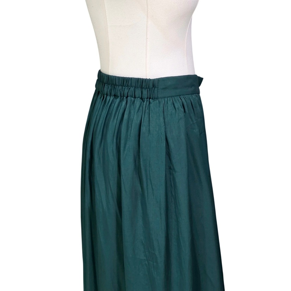 Splash Maxi Skirt Womens‎ 10 Green  Slit Boho Sustainable Viscose Full Length - Picture 6 of 9